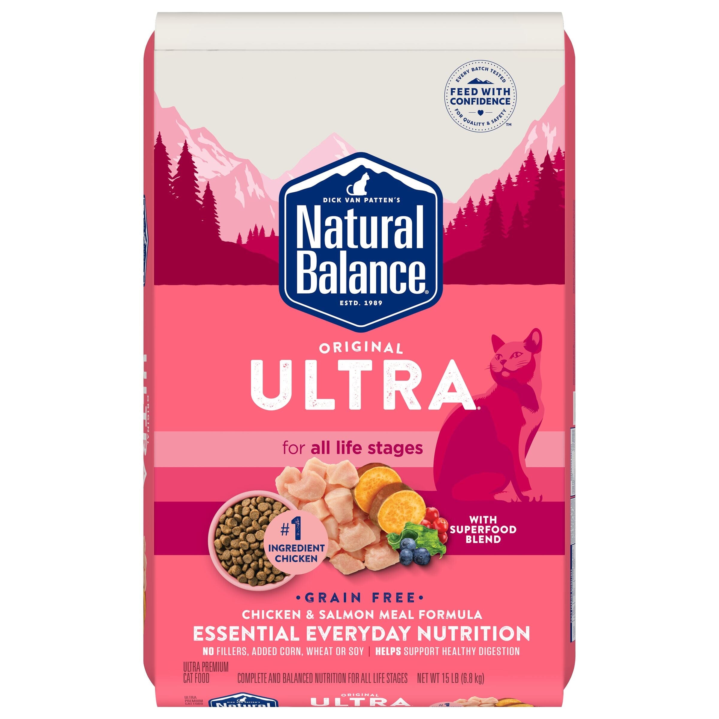 Natural Balance Pet Foods Original Ultra Grain Free All Life Stages Dry Cat Food - Chicken & Salmon Meal - 15 lb  