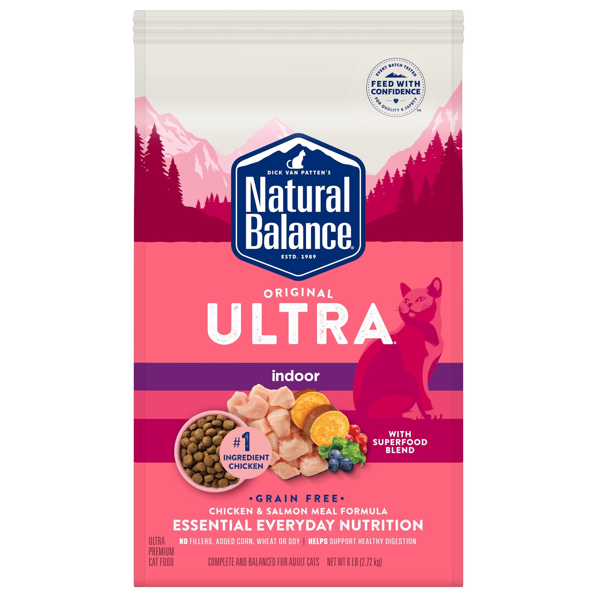 Natural Balance Pet Foods Original Ultra Grain Free Indoor Dry Cat Food - Chicken & Salmon Meal - 6 lb  