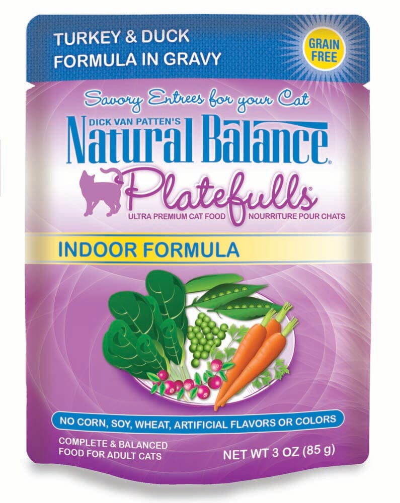 Natural Balance Pet Foods Platefulls Indoor Wet Cat Food Turkey & Duck in Gravy - 3 Oz ...