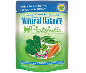 Natural Balance Pet Foods Platefulls Wet Cat Food Chicken & Giblets in Gravy - 3 Oz - C...