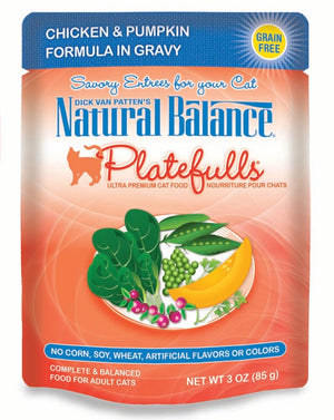 Natural Balance Pet Foods Platefulls Wet Cat Food Chicken & Pumpkin in Gravy - 3 Oz - C...