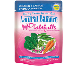 Natural Balance Pet Foods Platefulls Wet Cat Food Chicken & Salmon in Gravy - 3 Oz - Ca...