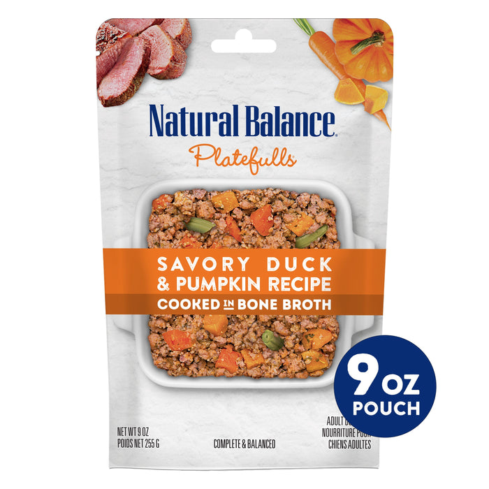 Natural Balance Pet Foods Platefulls Wet Dog Food Savory Duck & Pumpkin Recipe - 9 Oz -...