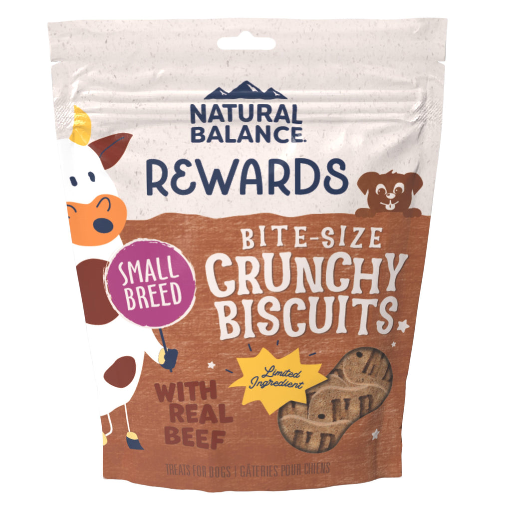 Natural Balance Pet Foods Rewards Crunchy Biscuits Dog Treats - Beef - 8 Oz  