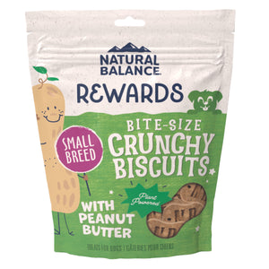Natural Balance Pet Foods Rewards Crunchy Biscuits Dog Treats - Peanut Butter - 8 Oz