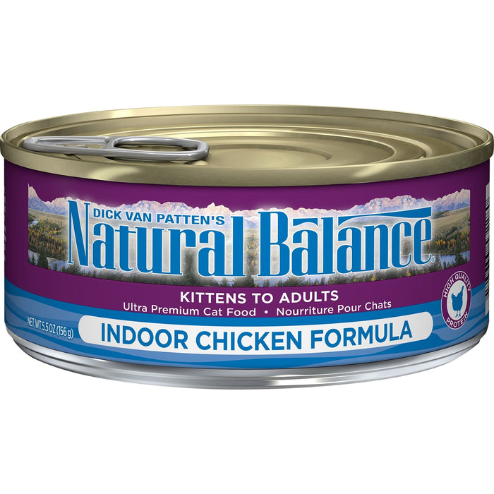 Natural Balance Pet Foods Ultra Premium Indoor Wet Cat Food Chicken - 5.5 Oz - Case of 24