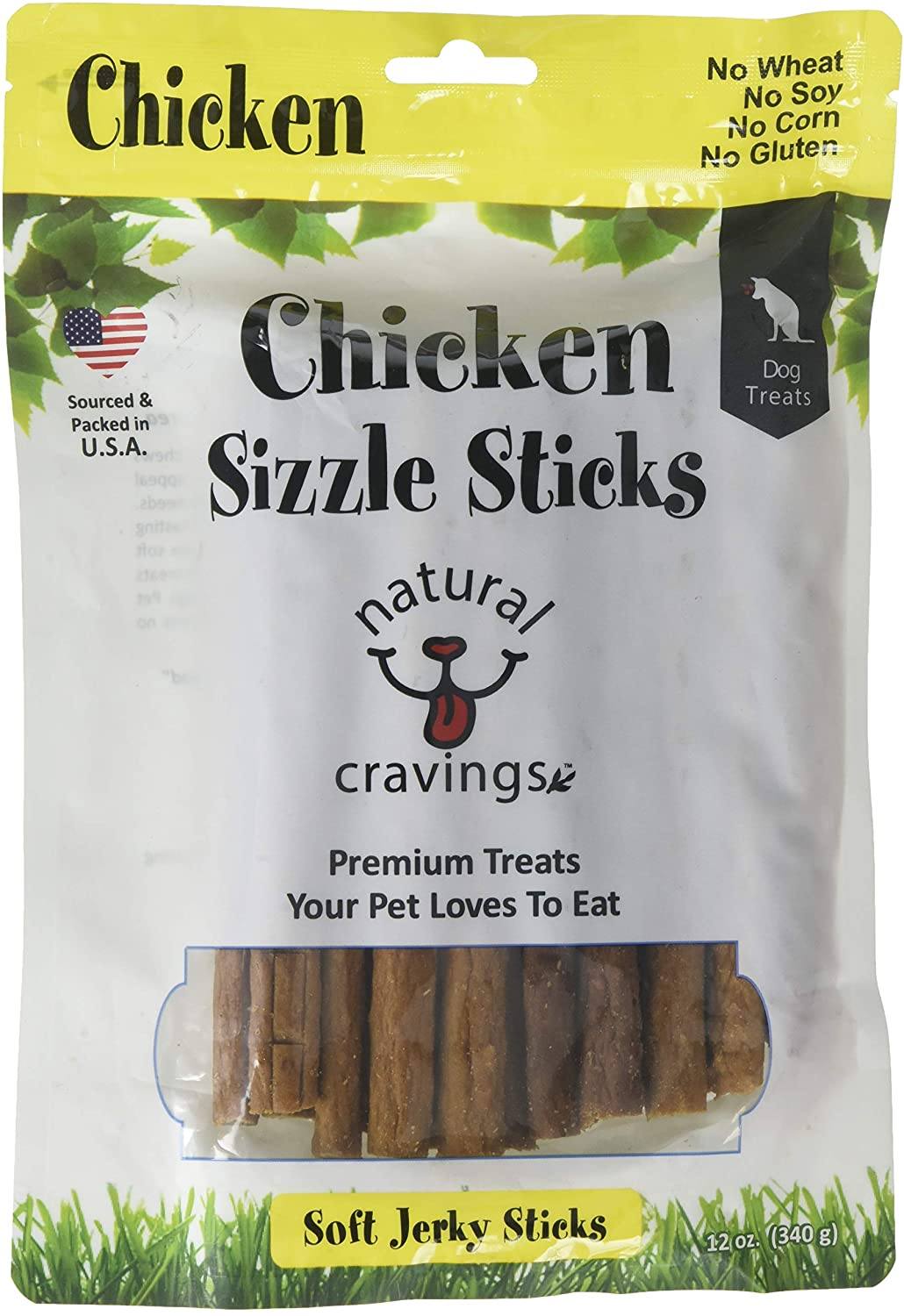 Natural Cravings USA Chicken Sizzle Sticks Soft jerky Dog Treats - 12 oz  