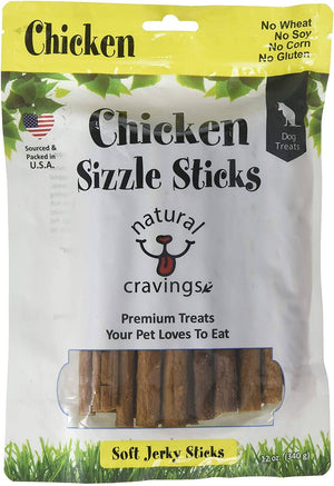 Natural Cravings USA Chicken Sizzle Sticks Soft jerky Dog Treats - 12 oz