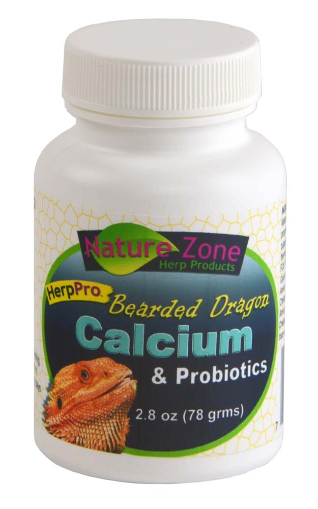 Nature Zone Bearded Dragon Calcium & Probiotics Supplement - 2.8 Oz ...