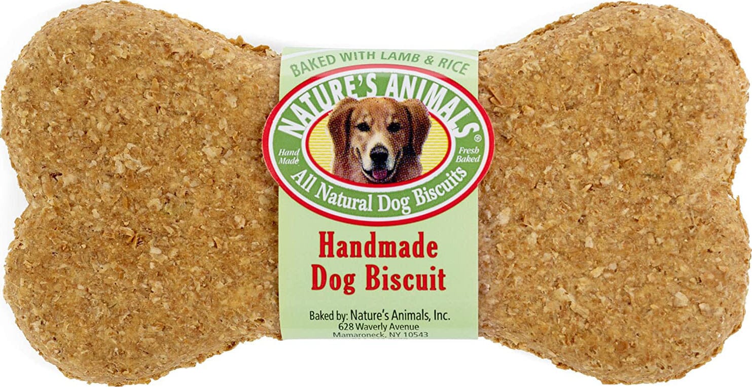 Nature's Animals Original Bakery Dog Biscuits Treats - Lamb/Rice - 4 In - 24 Pack  