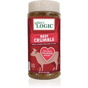 Nature's Logic Beef Crumble Topper All-Natural Beef Dog Treats - 8 oz Shaker  