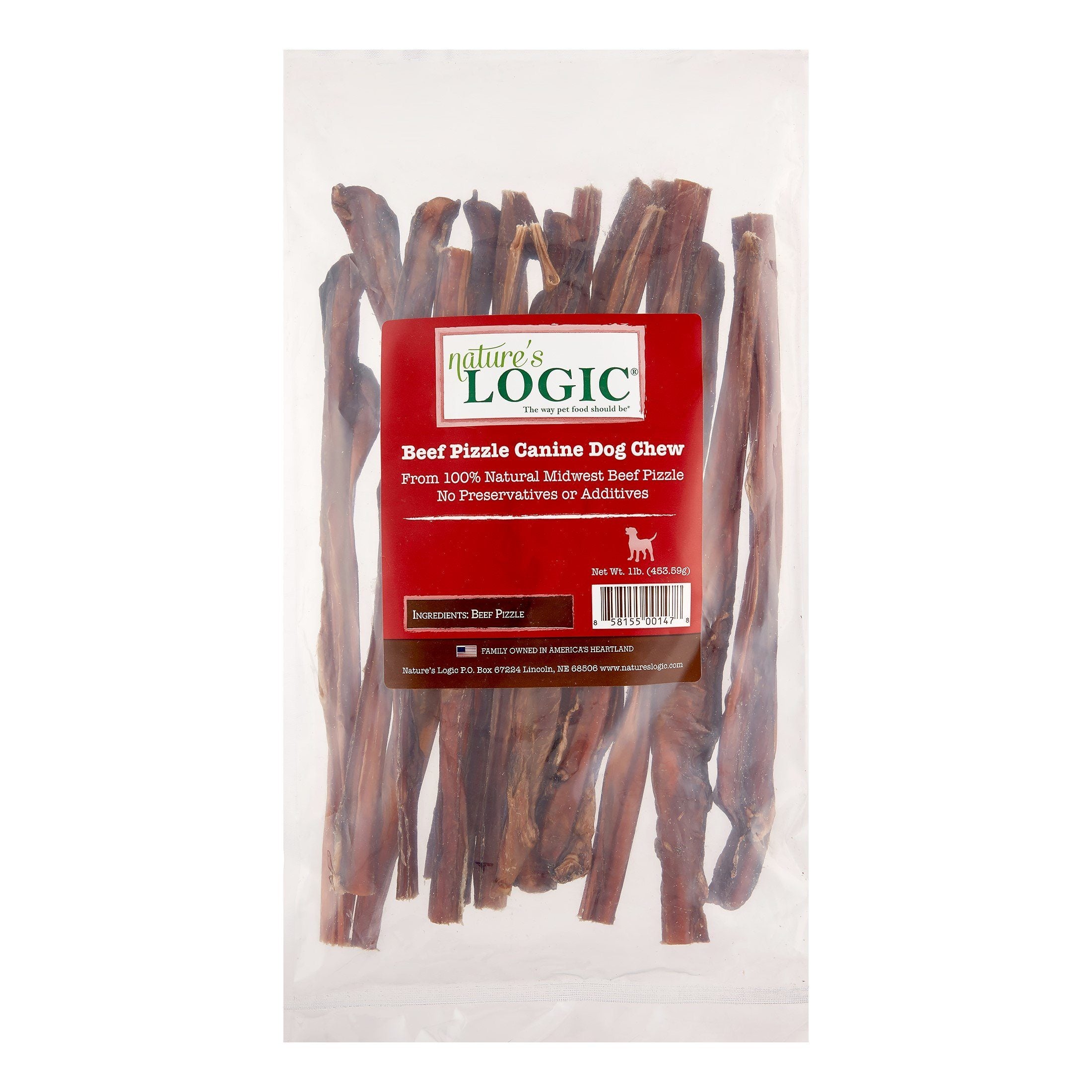 Nature's Logic Beef Pizzle Treat All-Natural Beef Dog Treats - 1 lb Bag  