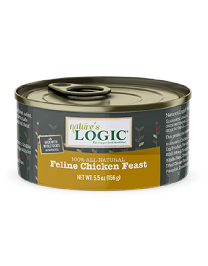 Nature's Logic Feline Chicken Canned Cat Food - 5.5 oz Cans - Case of 24