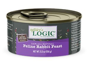 Nature's Logic Feline Rabbit Canned Cat Food - 5.5 oz Cans - Case of 24