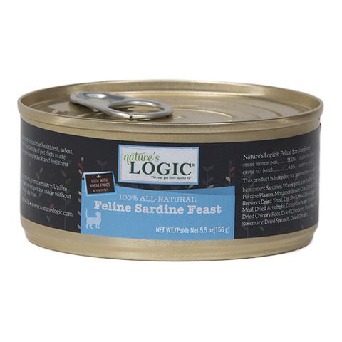 Nature's Logic Feline Sardine Canned Cat Food - 5.5 oz Cans - Case of 24