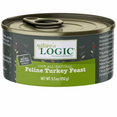 Nature's Logic Feline Turkey Canned Cat Food - 5.5 oz Cans - Case of 24  