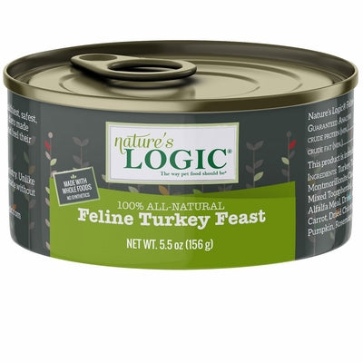 Nature's Logic Feline Turkey Canned Cat Food - 5.5 oz Cans - Case of 24