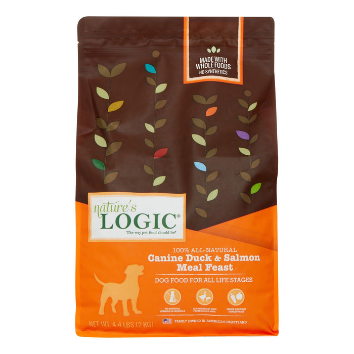 Nature's Logic Original Duck & Salmon Dry Dog Food - 4.4 lb Bag - Case of 5