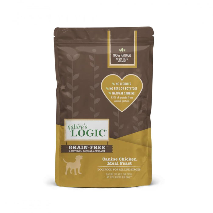 Nature's Logic Original Grain Free Chicken Dry Dog Food - 4 lb Bag - Case of 5