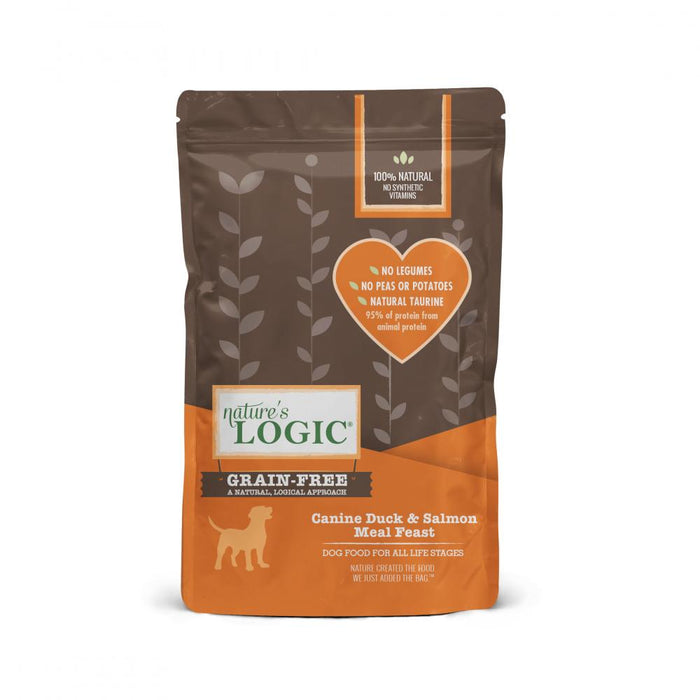 Nature's Logic Original Grain Free Duck & Salmon Dry Dog Food - 4 lb Bag - Case of 5