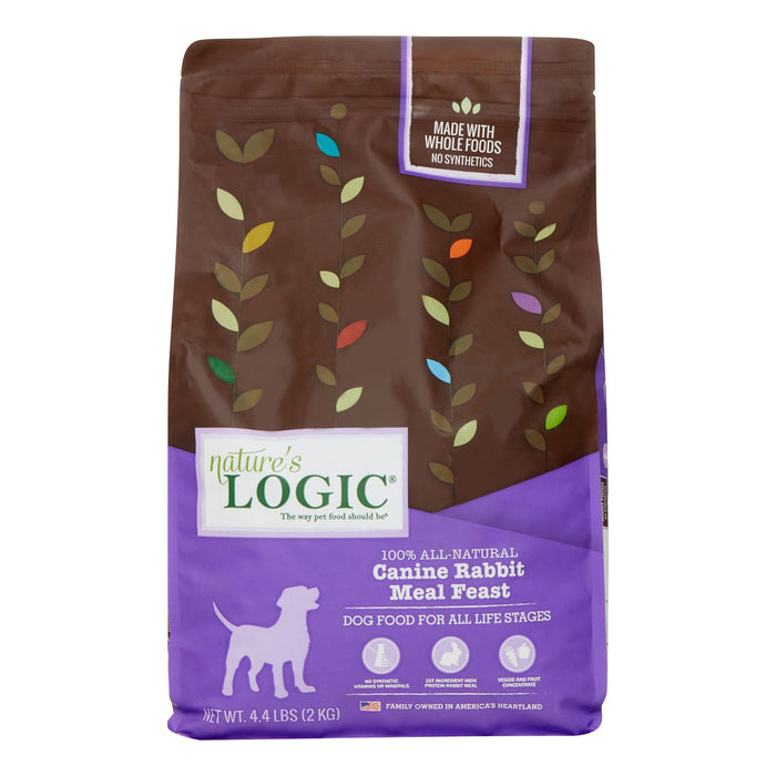 Nature's Logic Original Rabbit Dry Dog Food - 4.4 lb Bag - Case of 5
