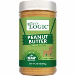 Nature's Logic Peanut Butter with Organic Hemp Seed Oil All-Natural Beef Dog Treats - 12 oz Jar  