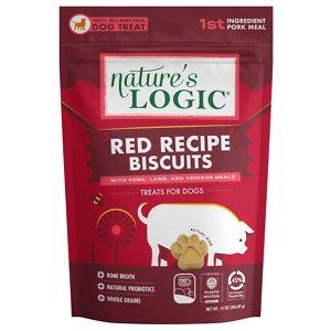 Nature's Logic Protein Packed Canine Red Blend & Bone Broth Biscuit Treats - 14 oz Bag  