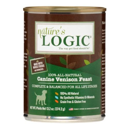 Nature's Logic Venison Canned Dog Food - 13.2 oz Cans - Case of 12