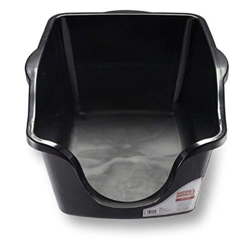 Nature's Mircale High Sided Cat Litter Box - Black - 17.5 X 25 X 12 In  