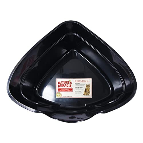 Nature's Mircale High Sided Corner Cat Litter Box - Black - 26 X 23 X 10 In  