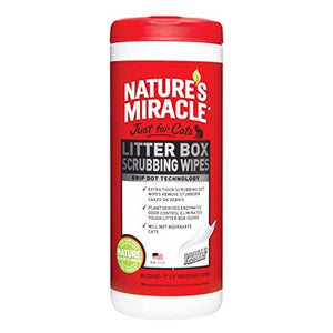Nature's Mircale Litter Box Scrubbing Cat Wipes - 30 Count