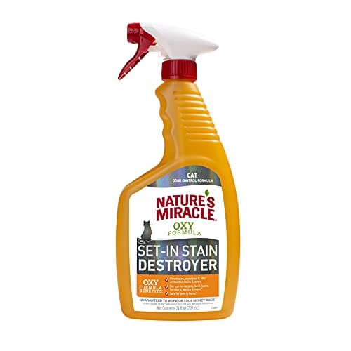 Nature's Mircale Stain & Odor Remover Oxy Formula Spray for Cats - Orange - 24 Oz  