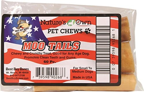 Nature's Own USA Moo Tails Natural Dog Chews - Beef - 4 In - 60 Pack  