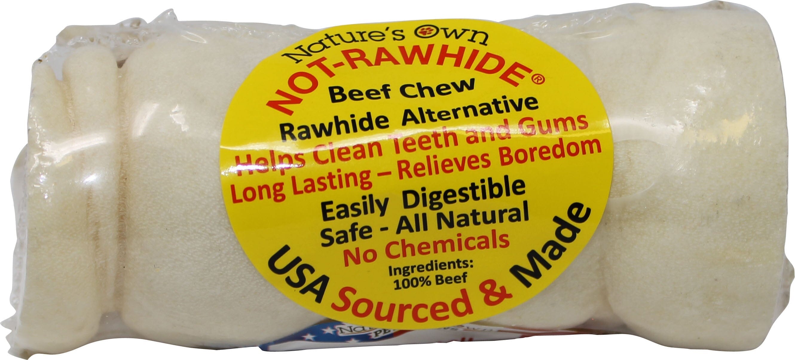 Nature's Own USA Not-Rawhide Beef Chew Natural Dog Chews - Beef - 5 In - 24 Pack  