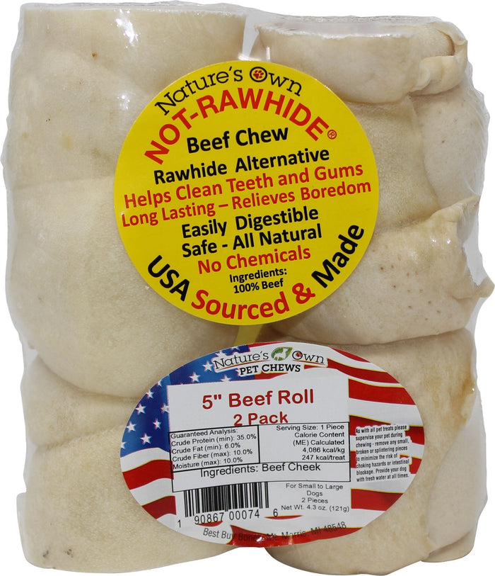 Nature's Own USA NotRawhide Beef Chews Natural Dog Chews Beef 5 In