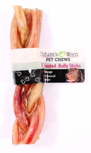 Nature's Own USA Odor-Free Braided Bully Sticks and Natural Chews - Beef - 6 In - 24 Pack  