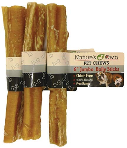 Nature's Own USA Odor-Free Bully Sticks and Natural Chews - Beef - 6 In - 40 Pack  