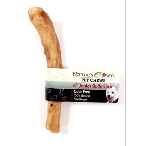 Nature's Own USA Odor-Free Junior Bully Stick Natural Dog Chews - Beef - 6 In - 100 Pack  