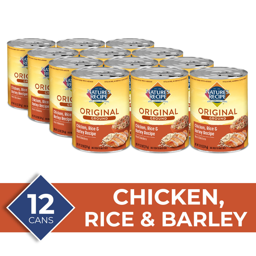 Nature's Recipe Easy to Digest Chicken Rice Barley Homestyle Ground Canned Dog Food  