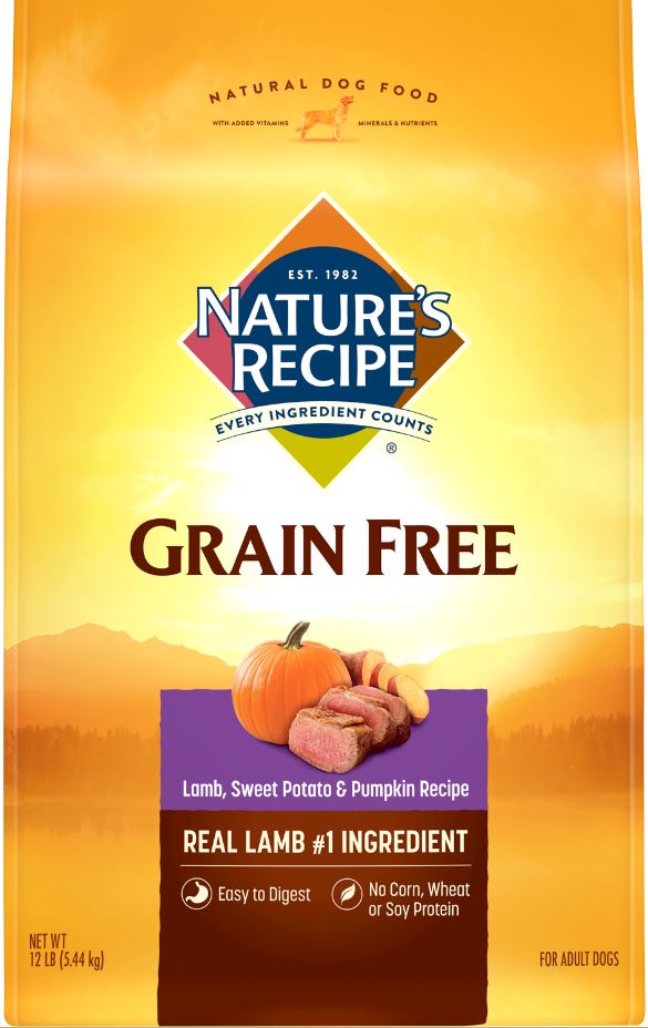 Nature's Recipe Grain Free Lamb, Sweet Potato & Pumpkin Dry Dog Food  