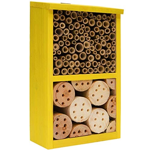 Nature's Way Better Gardens Deluxe Pollinator House - Yellow - 11 X 6.5 X 3.75 In