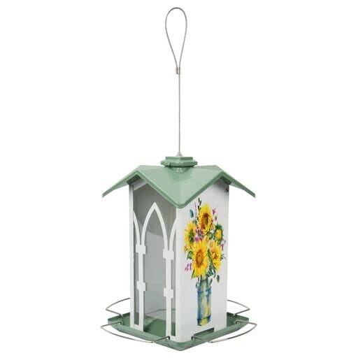 Nature's Way Country Cottage Metal Gazebo Wild Bird Feeder - Green/White - 1.56 Qt Cap  