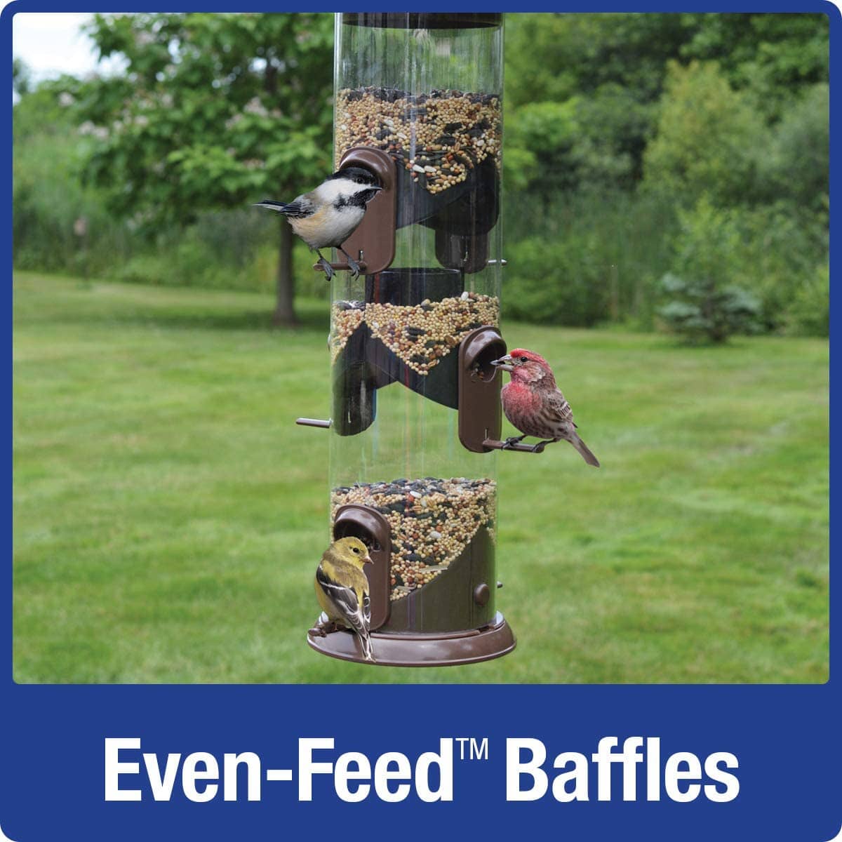 Nature's Way Deluxe Wide Funnel Flip-Top Tube Tubed Wild Bird Feeder - 2.8 Qt Cap  