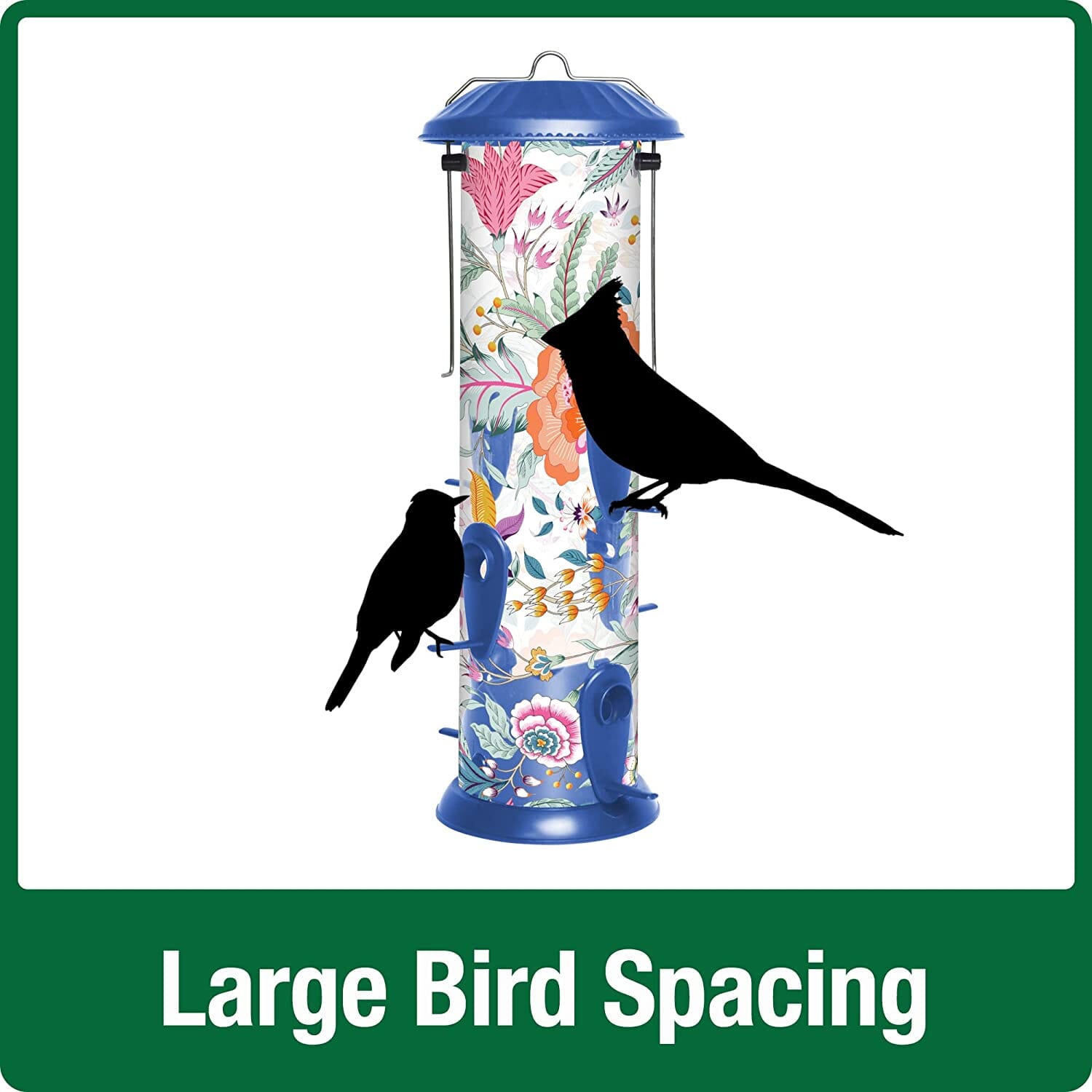 Nature's Way Fantasy Floral Easy Clean Plastic Tubed Wild Bird Feeder - Blue - 2.8 Qt Cap  