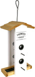 Nature's Way Farmhouse Vertical Wooden Hopper Wild Bird Feeder - White - 1.5 Qt Cap  