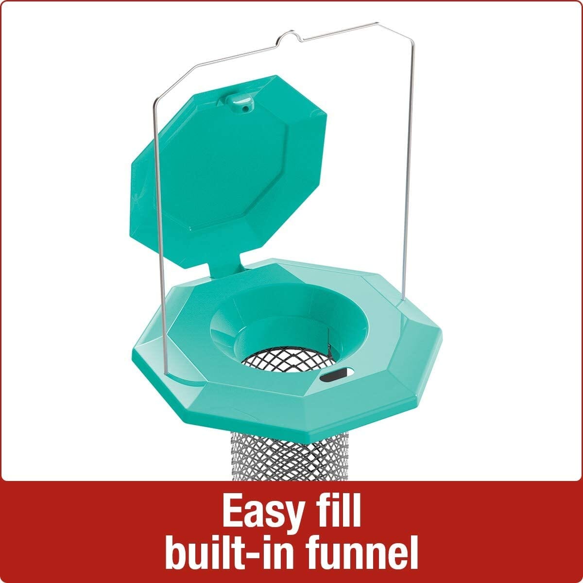 Nature's Way Mesh Funnel Flip Top Sunflower Wild Bird Feeder - Blue - 1.1 Qt Cap  