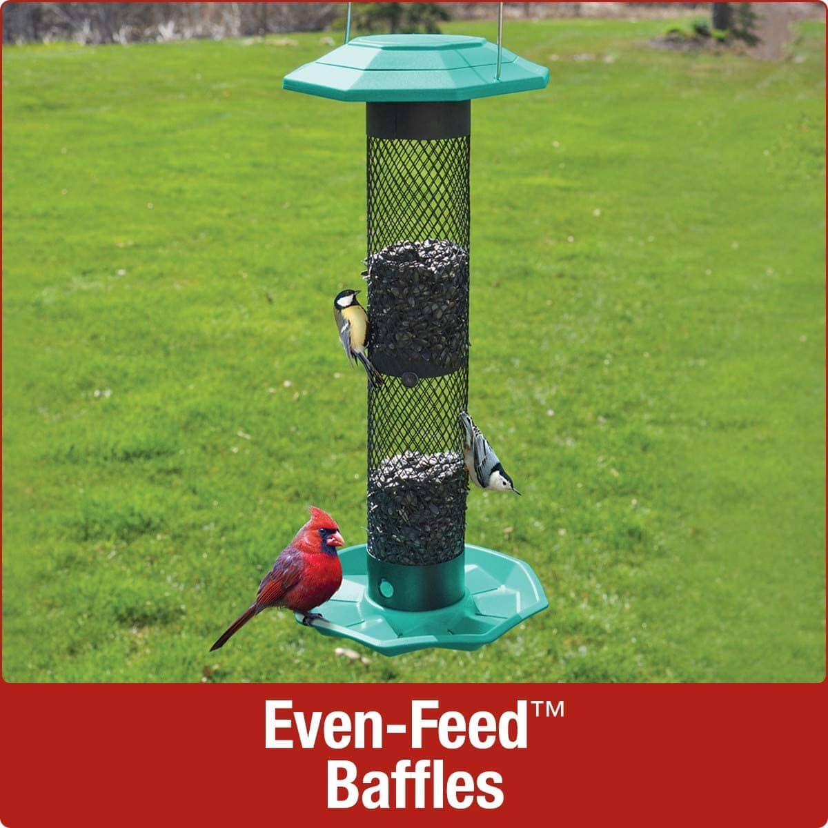 Nature's Way Mesh Funnel Flip Top Sunflower Wild Bird Feeder - Blue - 1.1 Qt Cap  