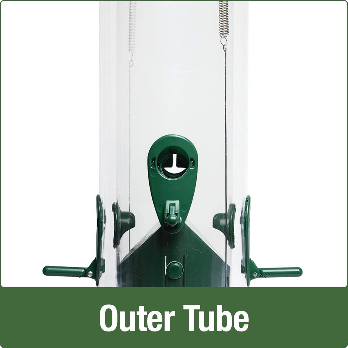 Nature's Way Squirrel Resistant Tube Tubed Wild Bird Feeder - Green - 2.5 Qt Cap  