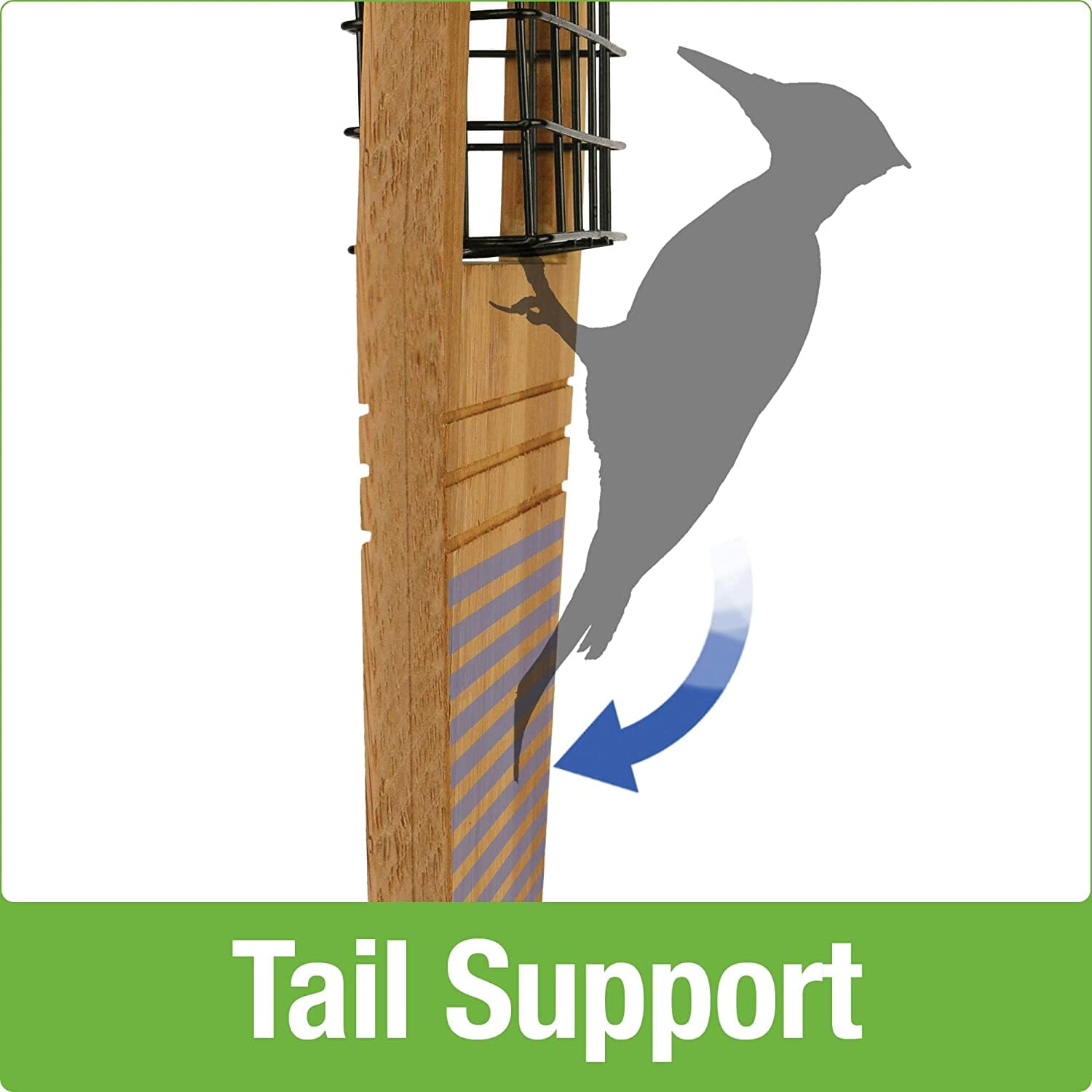 Nature's Way Tail Prop Suet and Seed Cake Wild Bird Feeder - Bamboo - 14 X 7.875 X 3 In  