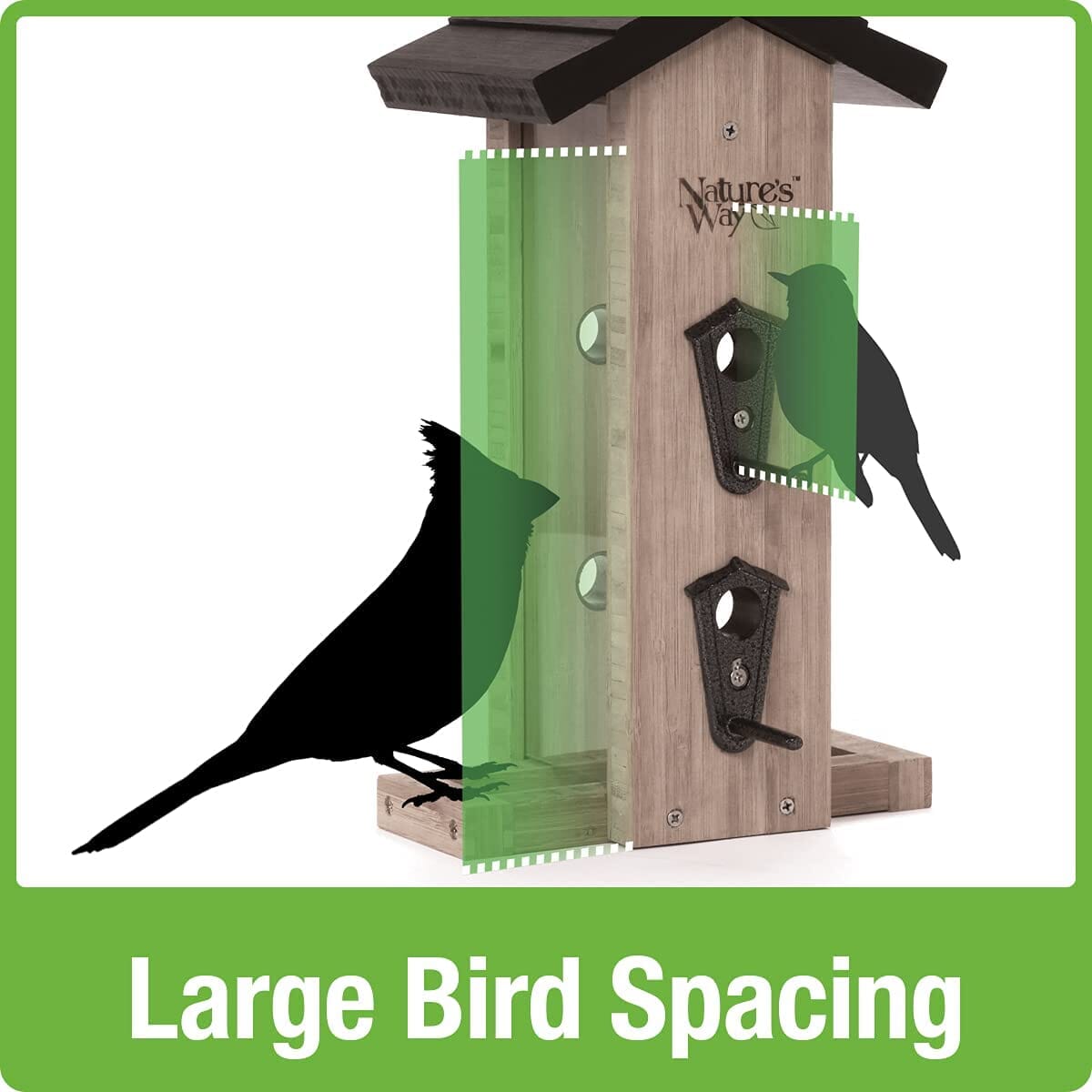 Nature's Way Vertical Wave Wooden Hopper Wild Bird Feeder - Bamboo - 2 Qt Cap  